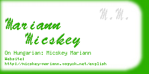 mariann micskey business card